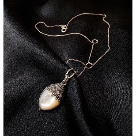 Rare Find Vintage Reversible Sterling Silver 925 Necklace With Double-Sided - Picture 1 of 7